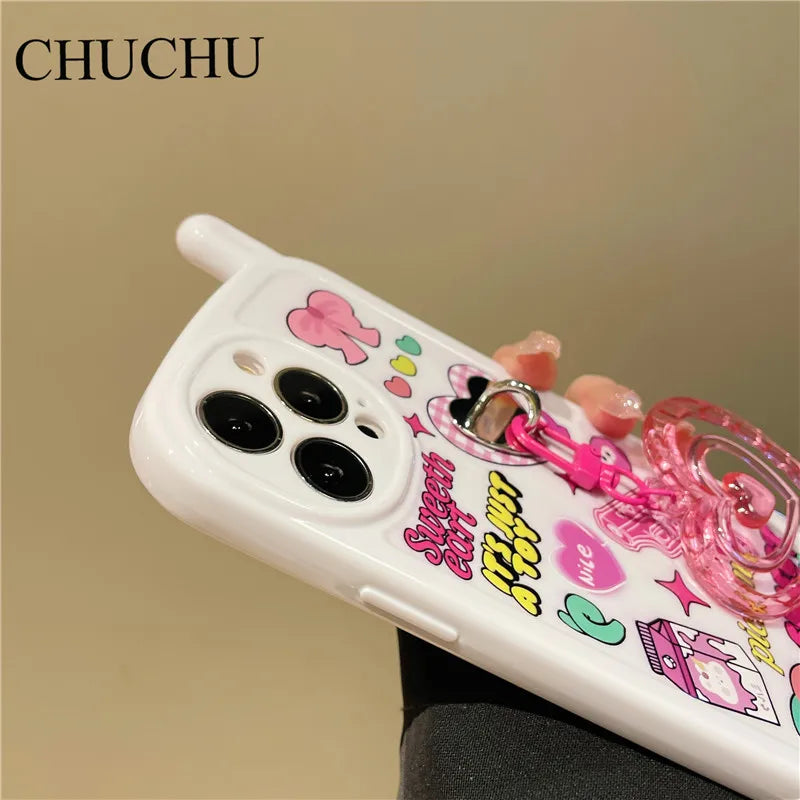 3D Telephone Cartoon Cute Girl Iphone Case