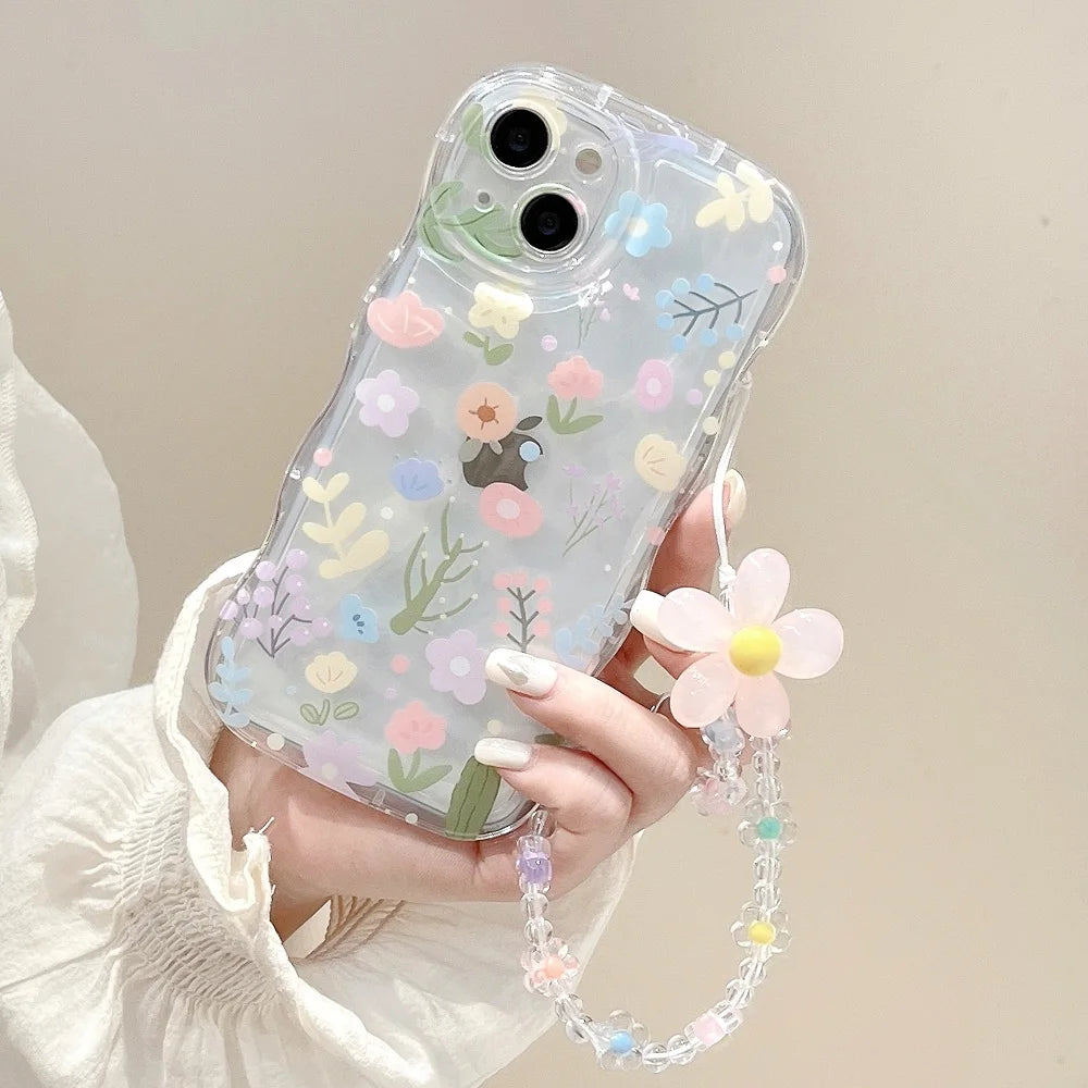 Cute Flower Wavy Clear Iphone Case