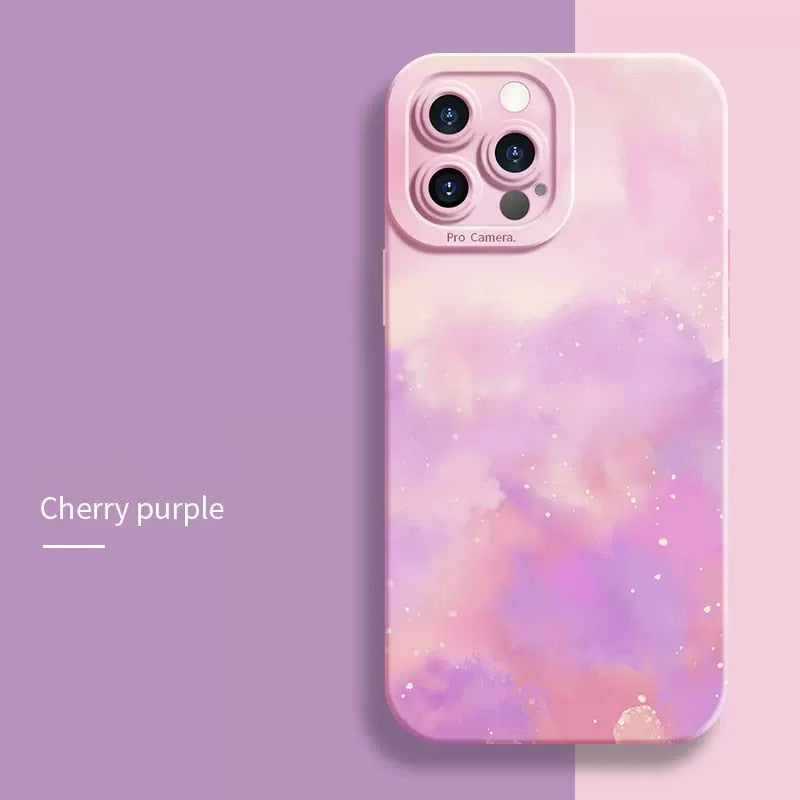 Oil Painting Flower Matte Silicone Phone Case For iPhone