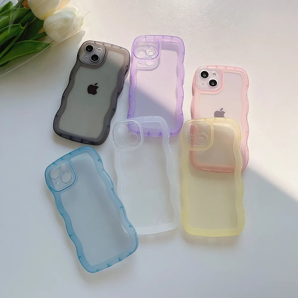 Cute Transparent Curly Wave Iphone Case