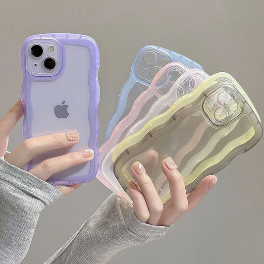 Cute Transparent Curly Wave Iphone Case