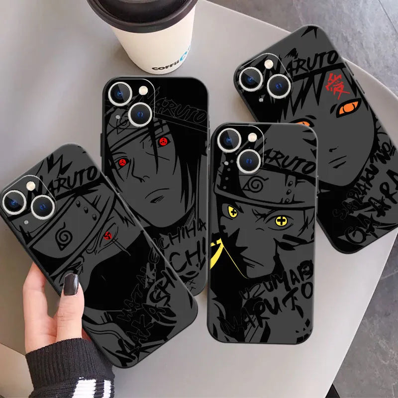 Black Anime Printed Iphone Case