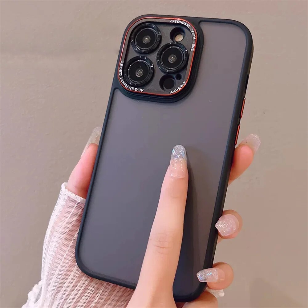 Luxury Matte Camera Protector Soft Bumper Iphone Case