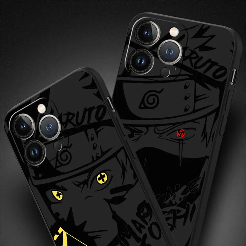 Black Anime Printed Iphone Case