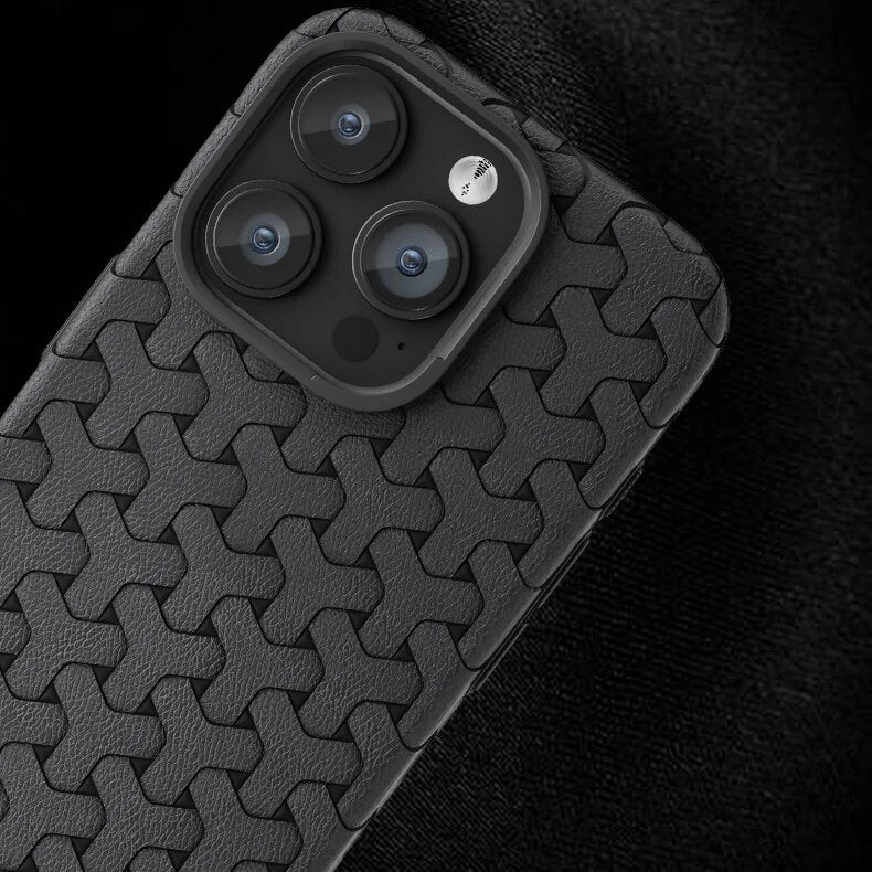 Luxury Weave Leather TPU Iphone Case