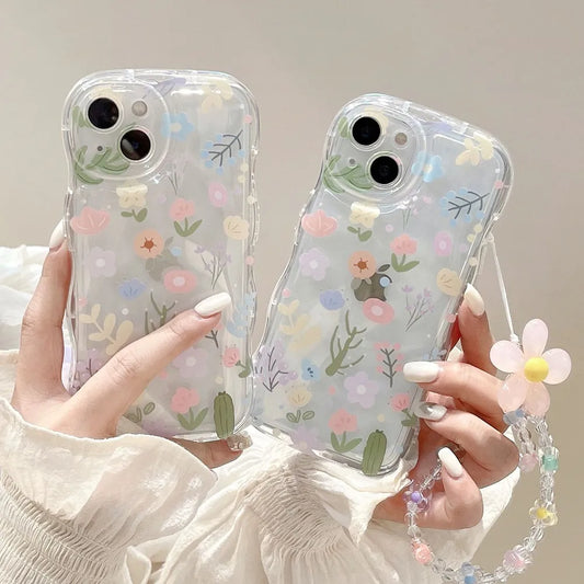 Cute Flower Wavy Clear Iphone Case