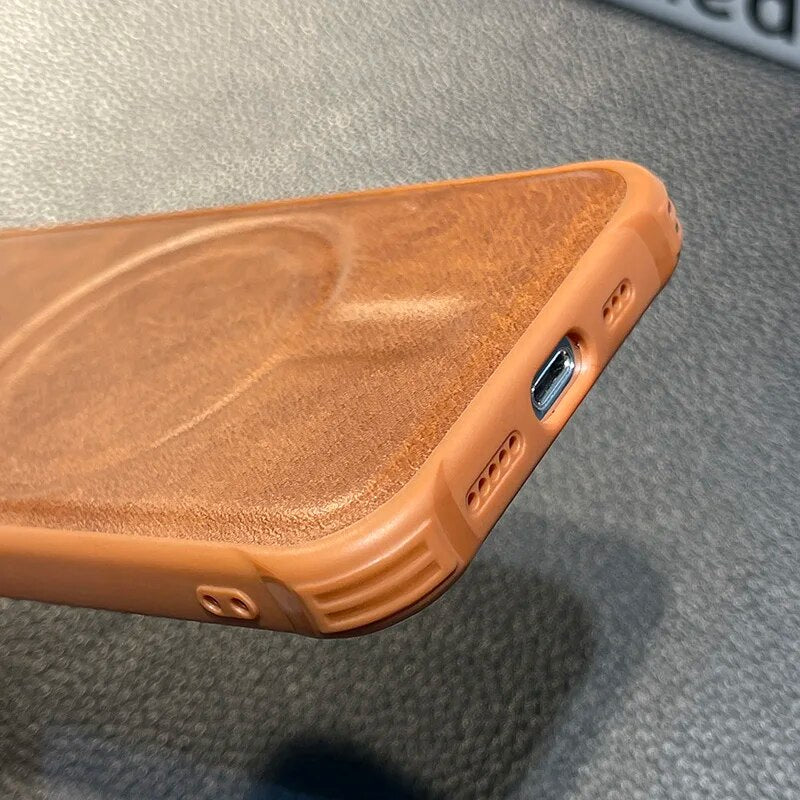 Luxury Leather Wireless Charging Iphone Case