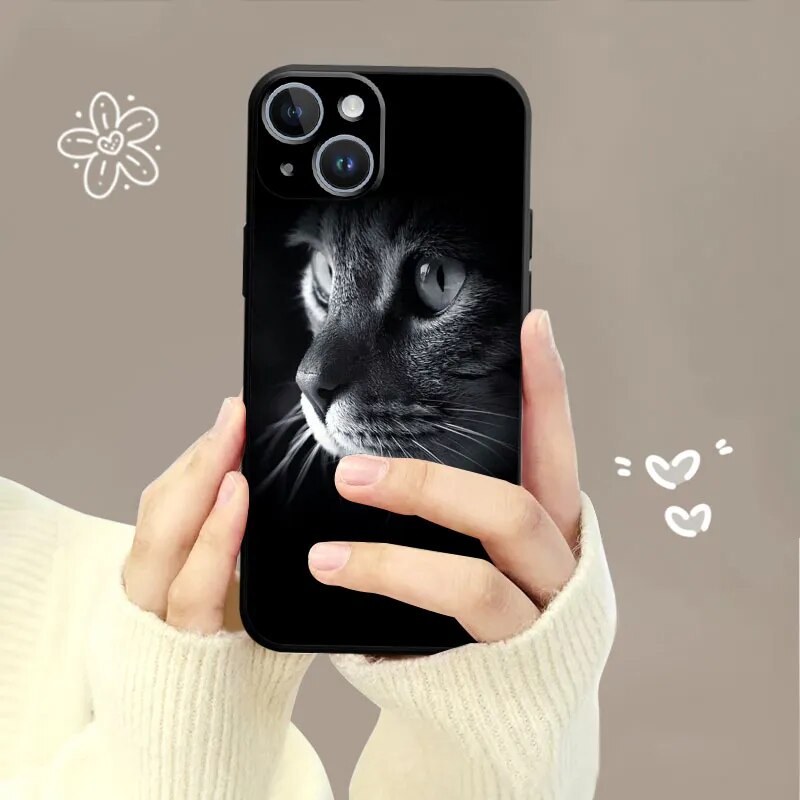 Black Cat Staring Eye Iphone Case