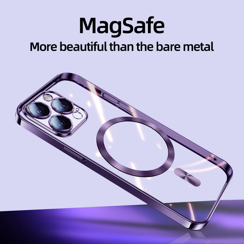 Luxury HD Plating Magnetic Magsafe Phone Case