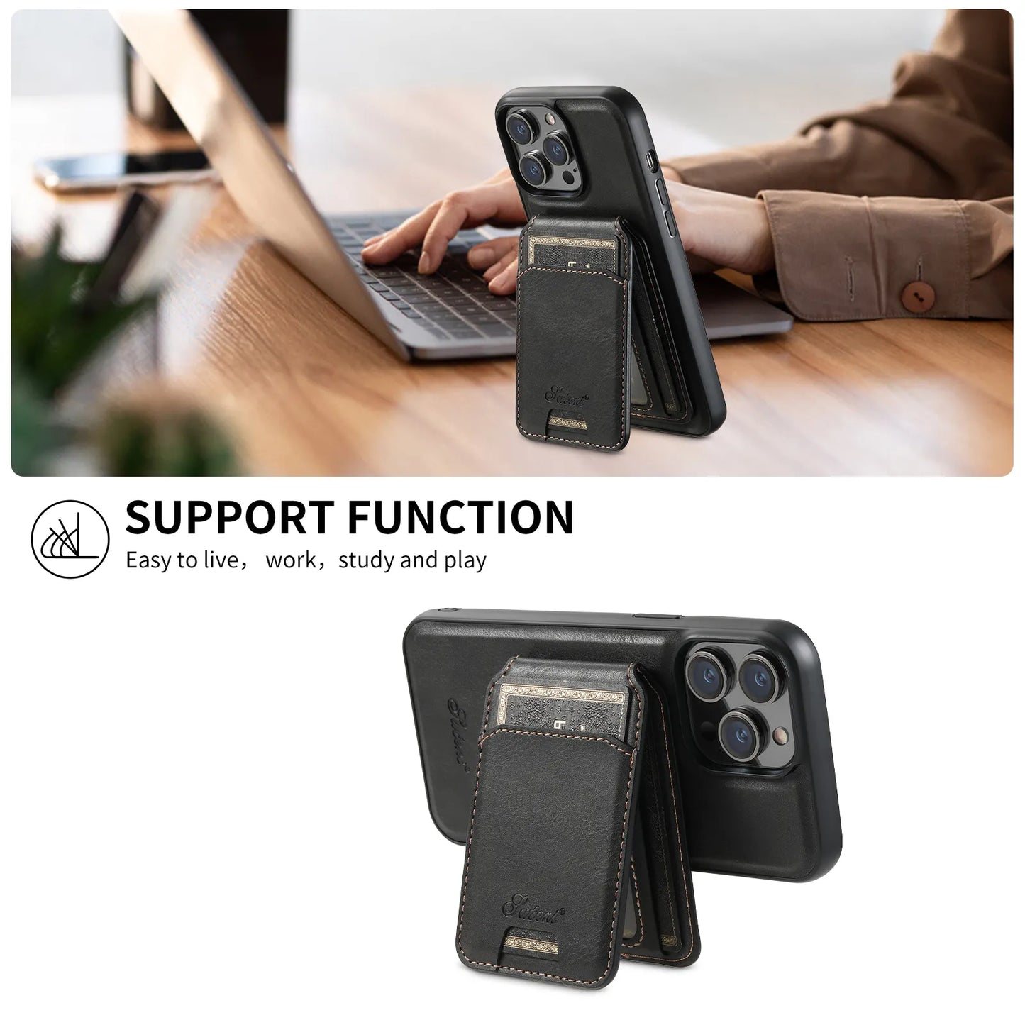 2 in 1 Detachable Card Holder Leather Iphone Case