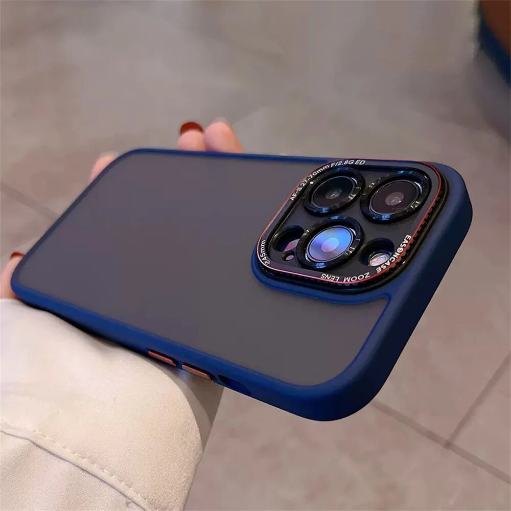 Luxury Matte Camera Protector Soft Bumper Iphone Case