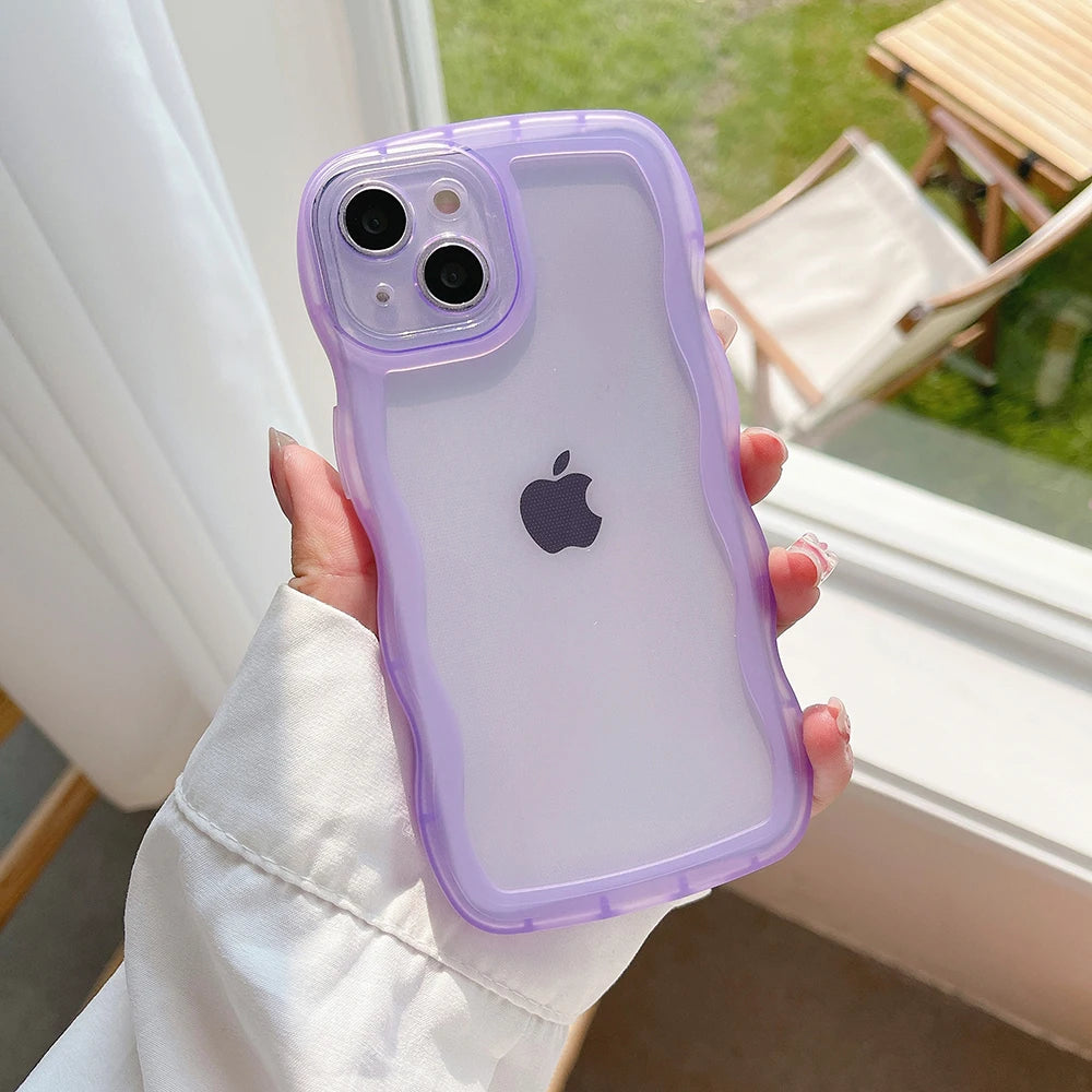 Cute Transparent Curly Wave Iphone Case