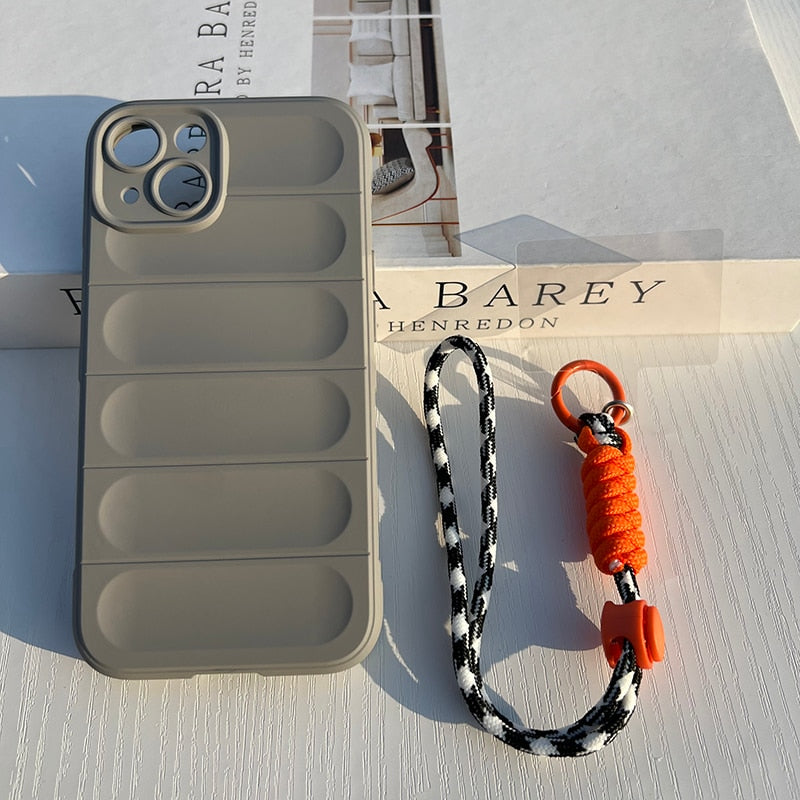 Matte Silicone Soft 3D Stripe Pattern Case For iPhone