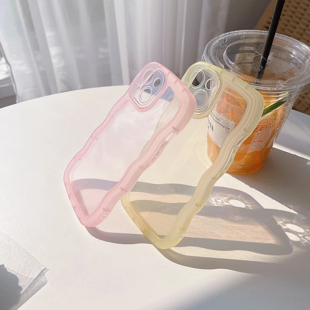 Cute Transparent Curly Wave Iphone Case