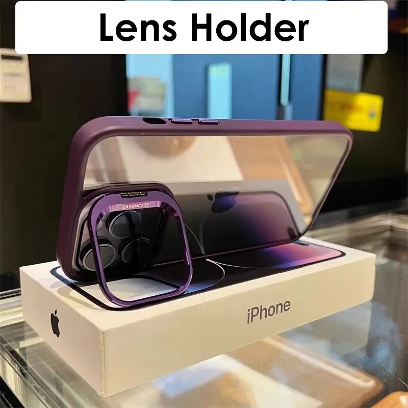 Lens Metal Ring Protector Stand Iphone Case