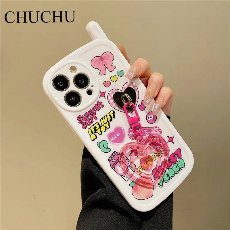 3D Telephone Cartoon Cute Girl Iphone Case