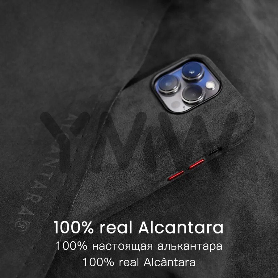 Magnetic ALCANTARA Luxury Artificial Leather Iphone Case