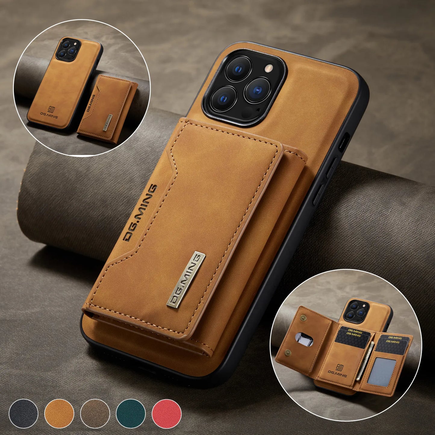 2 In 1 Detachable Wallet Cover Cards Holder Pocket Iphone Case