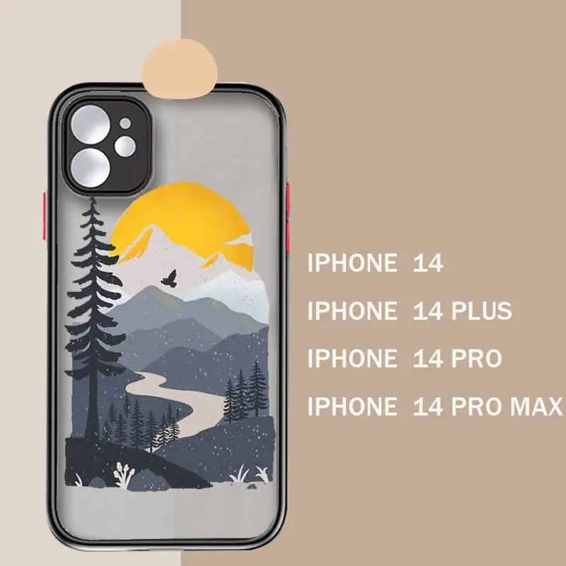 Mountain Tree Sunset art Iphone Case