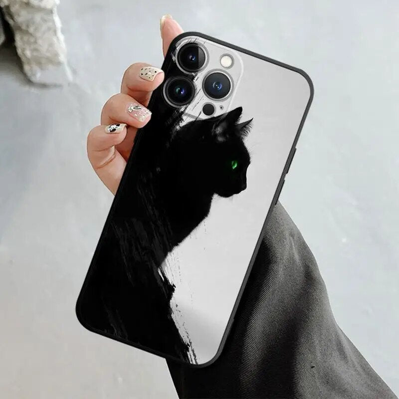 Black Cat Staring Eye Iphone Case