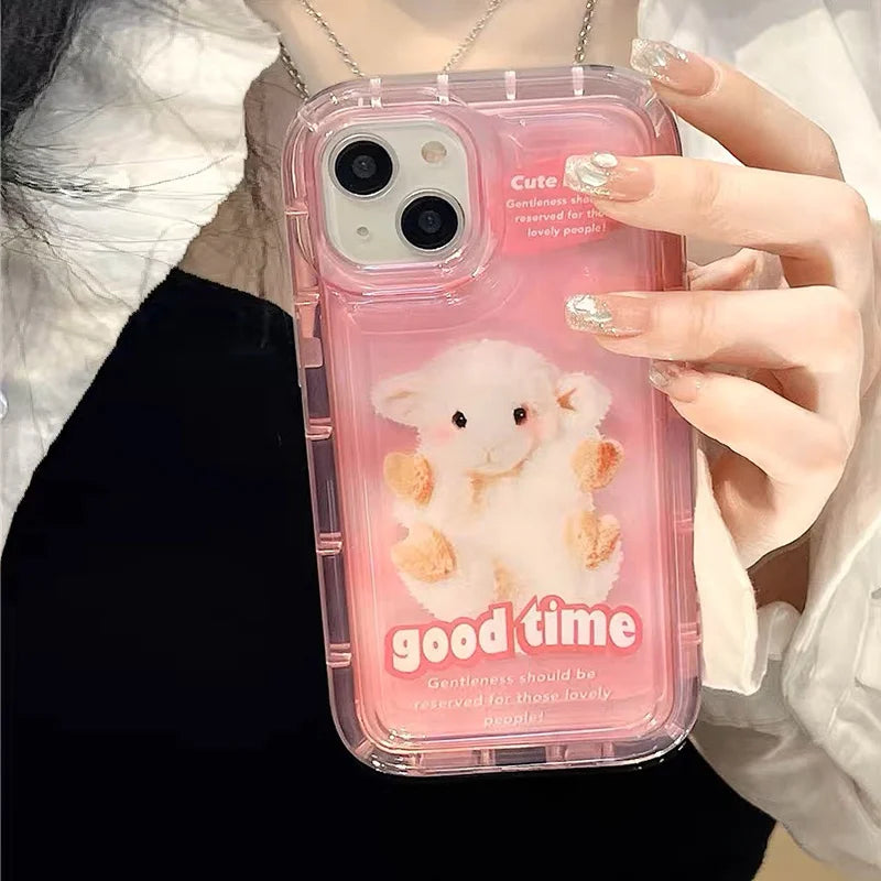 Cute Cartoon Couple Animal Clear Iphone Case