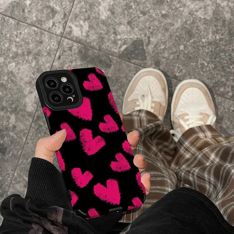 Graffiti Pink Love Heart Iphone Case