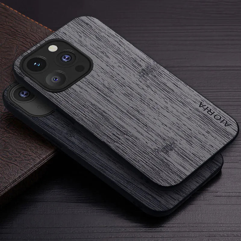 Wood Pattern Leather Iphone Case