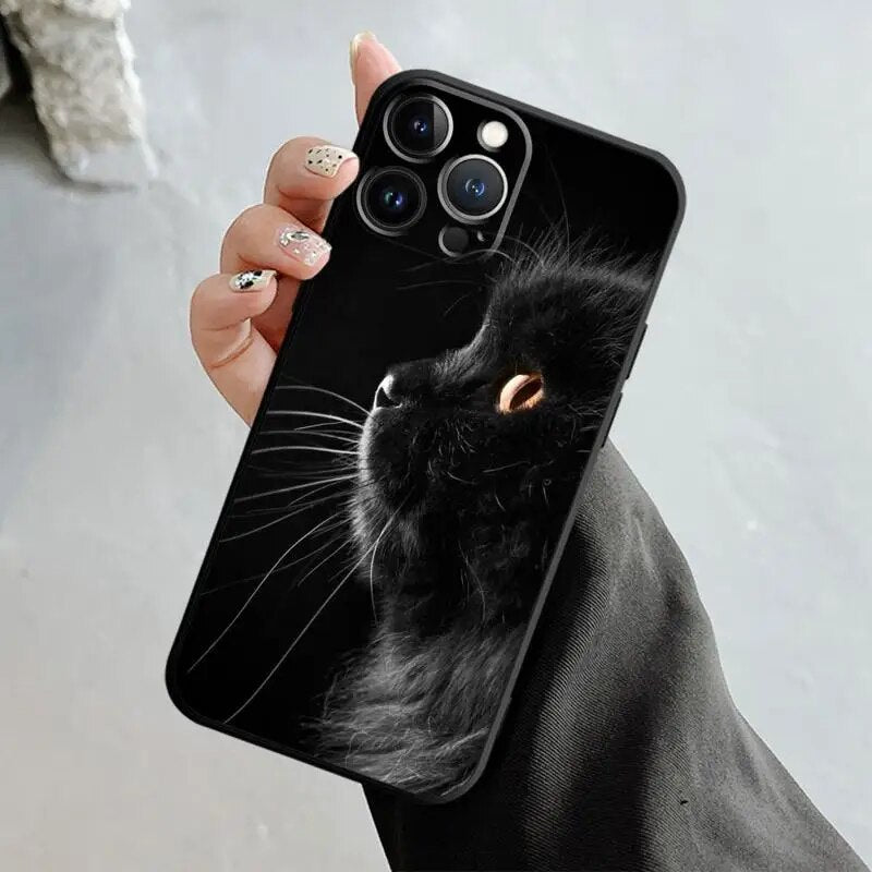 Black Cat Staring Eye Iphone Case