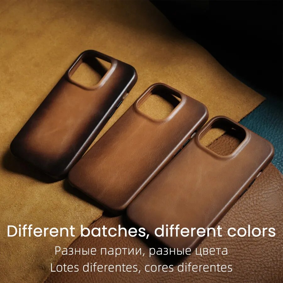 YMW Handmade Oil Wax Genuine Leather Iphone Case