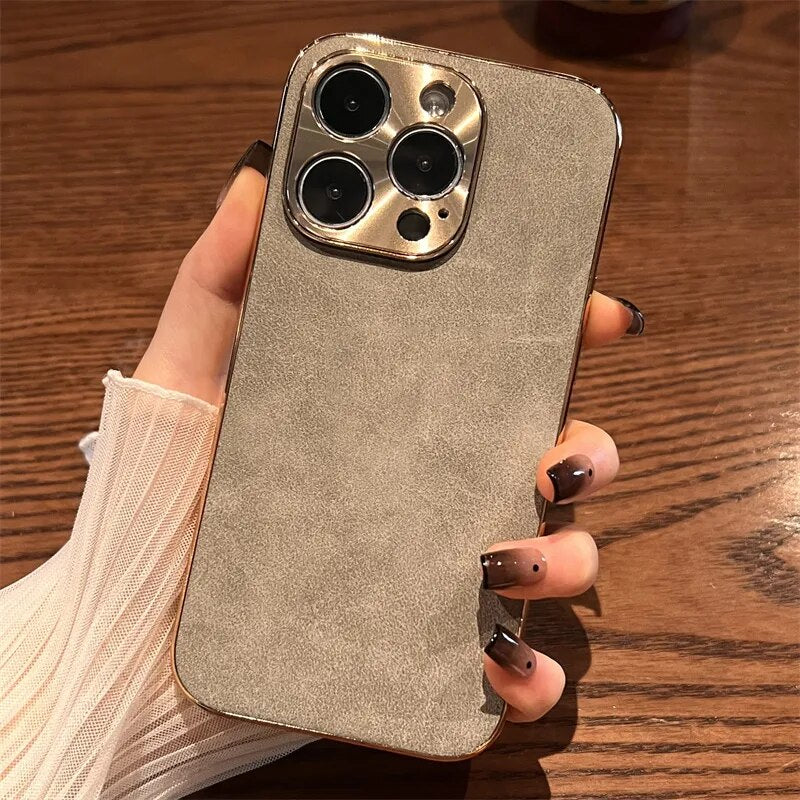 Sheepskin Metal Lens Iphone Case