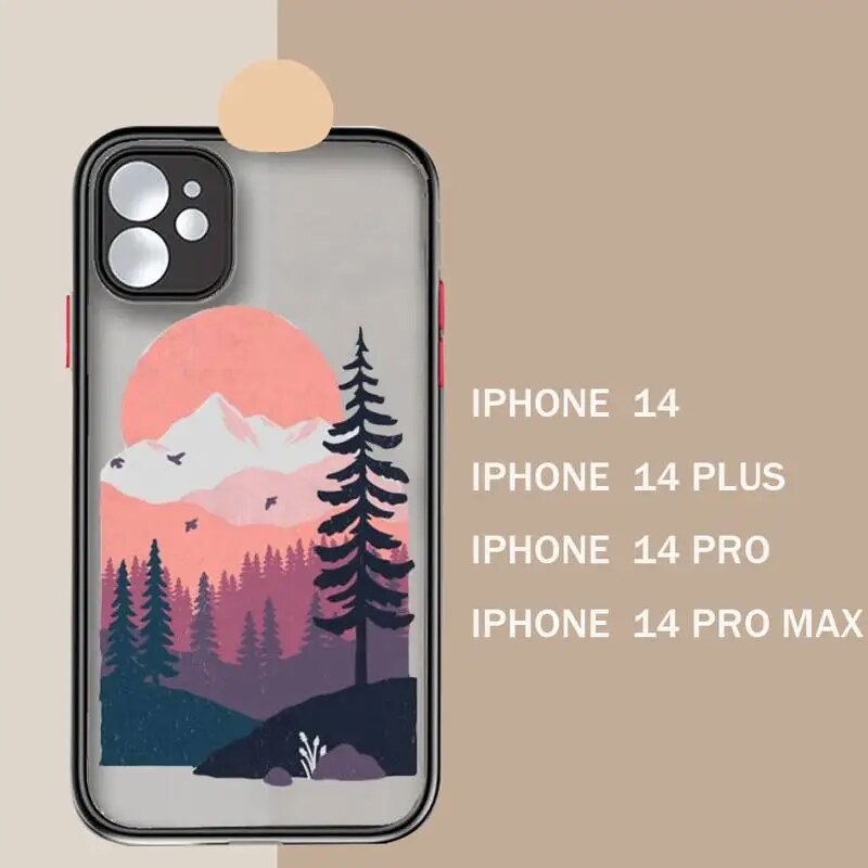 Mountain Tree Sunset art Iphone Case