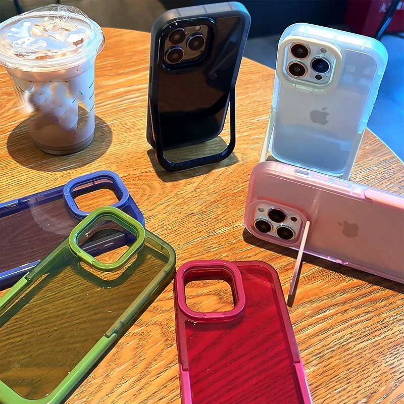 Clear Bumper Stand Holder Iphone Case