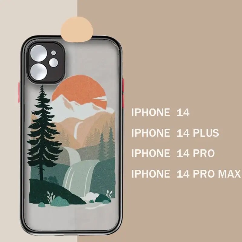 Mountain Tree Sunset art Iphone Case