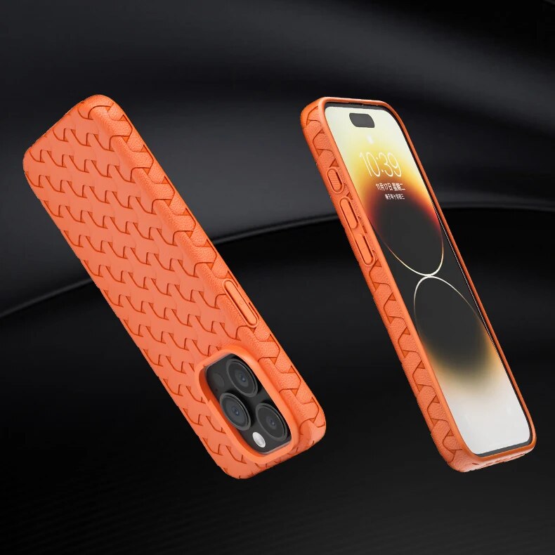 Luxury Weave Leather TPU Iphone Case