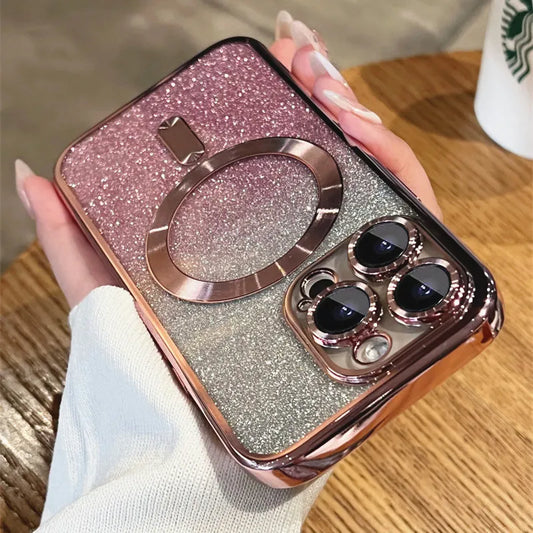 Plating Gradient Glitter Clear Woman Iphone Case