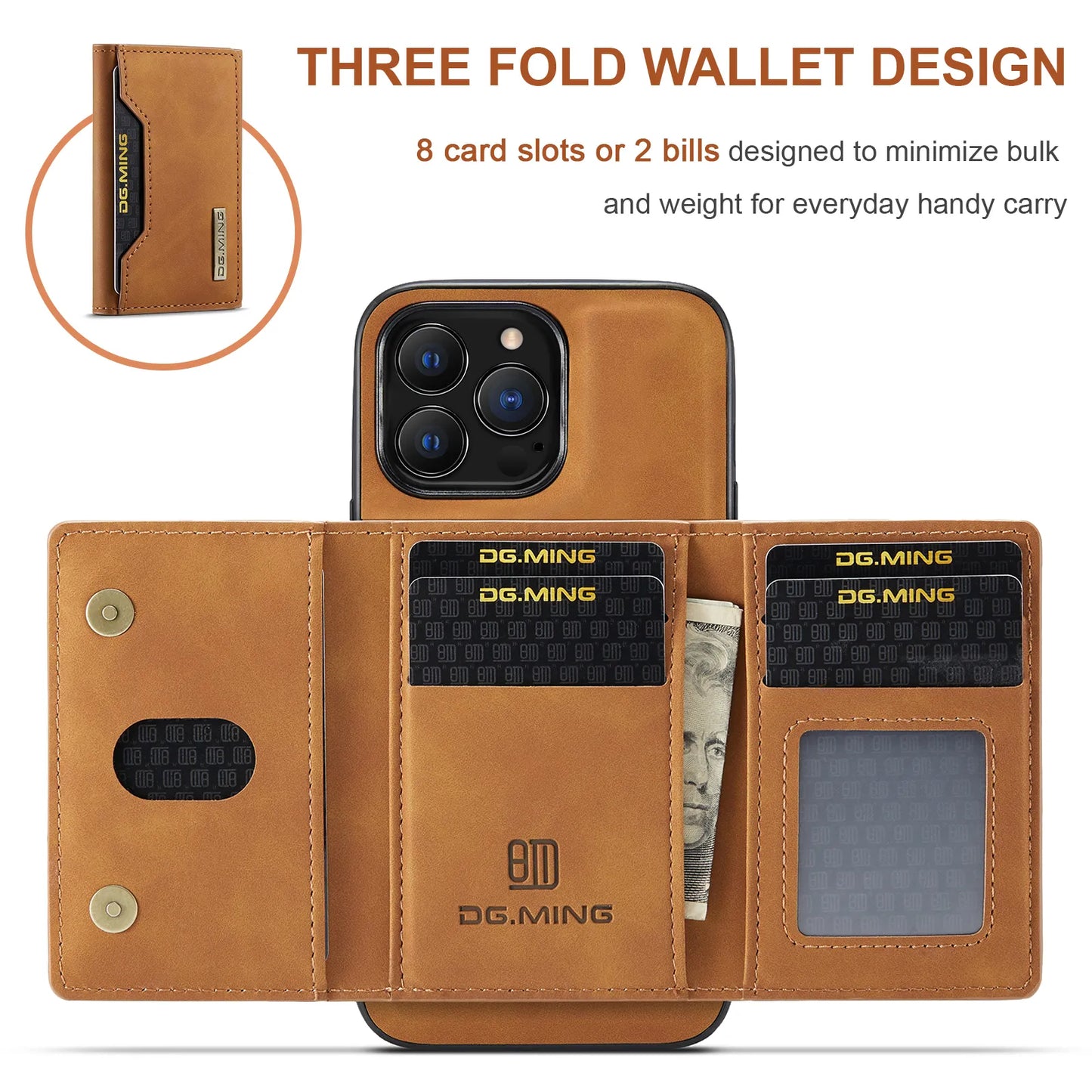 2 In 1 Detachable Wallet Cover Cards Holder Pocket Iphone Case