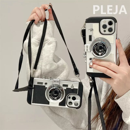 Fashion Crossbody Strap 3D Camera Iphone Case