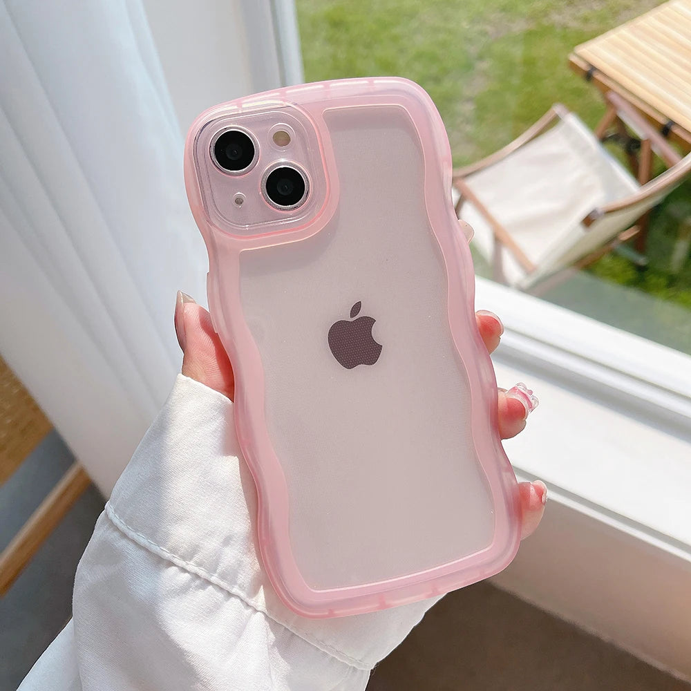 Cute Transparent Curly Wave Iphone Case