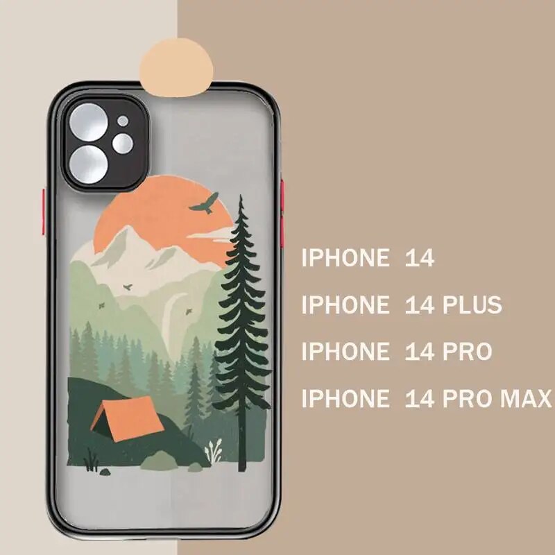 Mountain Tree Sunset art Iphone Case