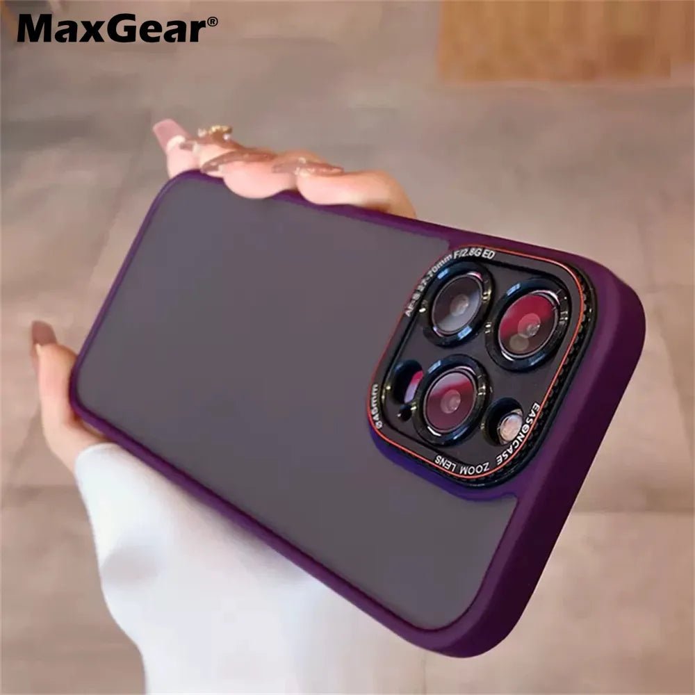 Luxury Matte Camera Protector Soft Bumper Iphone Case