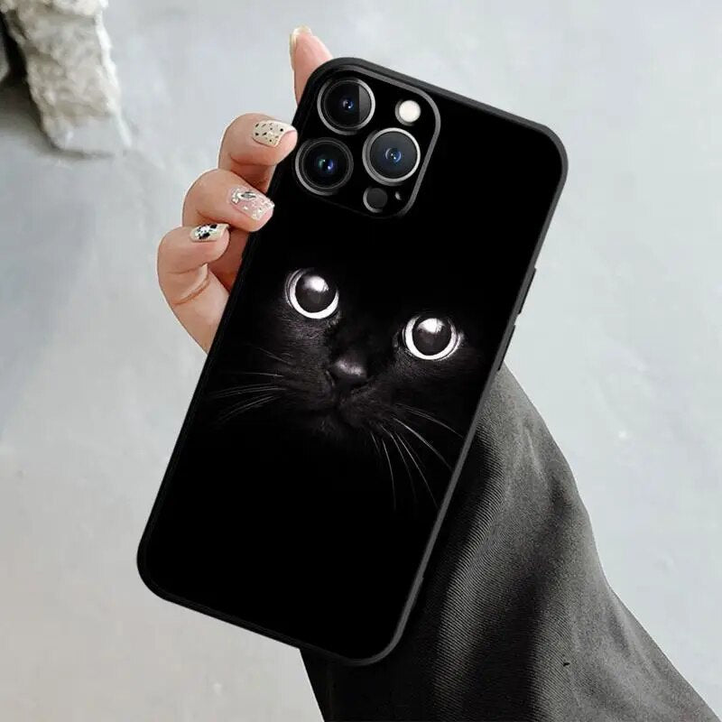 Black Cat Staring Eye Iphone Case